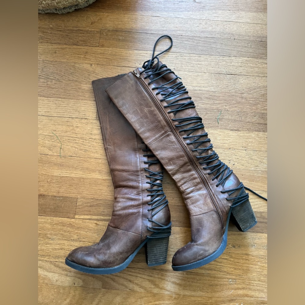 Tall Leather Steve Madden Tie boots